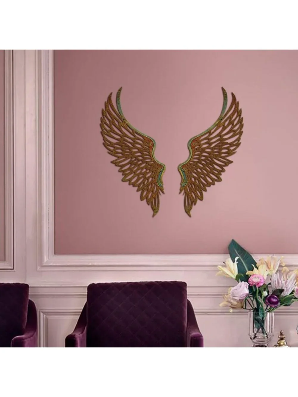 Angel Wings Metal Wall Art - Abstract Butterfly Sculpture | Minimalist Decor